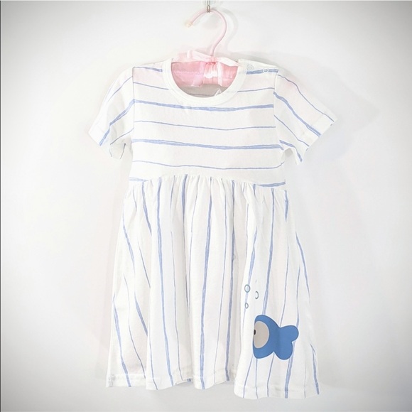 Jersey dress with fish and bubbles - Picture 4 of 4